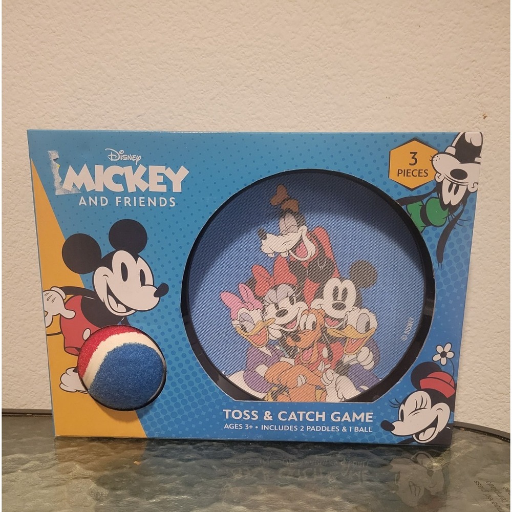 Disney Mickey and Friends Toss and Catch Game Paddles Ball Kids Fun‎